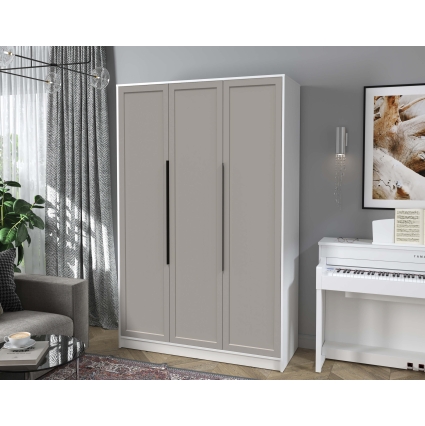 Шкаф распашной Тренд КТ-Ш3 (Белый платинум ЛДСП/ Луна ЛМДФ) Ш1360 В2128 Г547